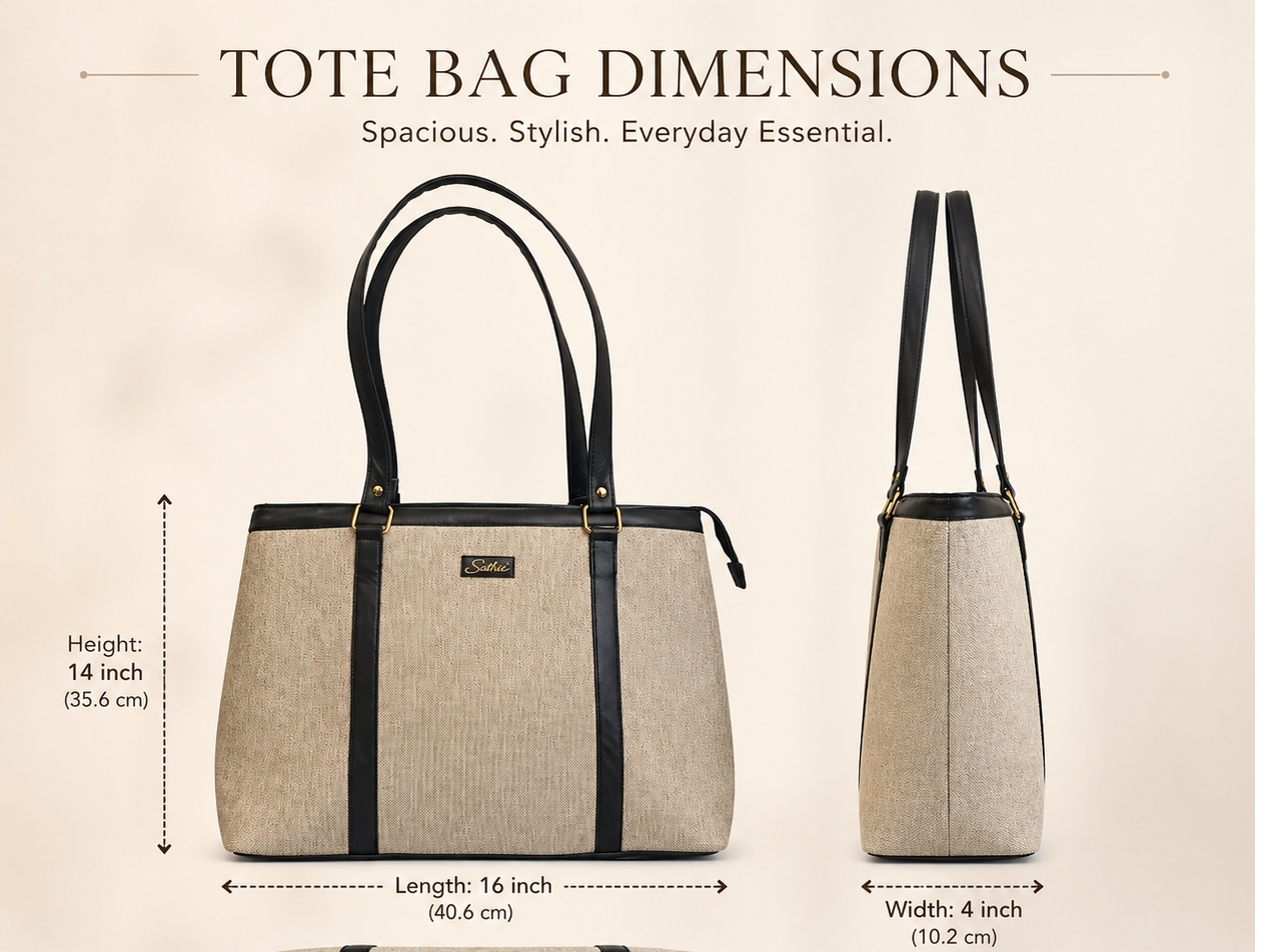 Sathié Jute Handbag for Women | 16 Inch Laptop Tote Bag | Eco-Friendly Office Bag