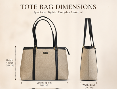 Sathié Jute Handbag for Women | 16 Inch Laptop Tote Bag | Eco-Friendly Office Bag