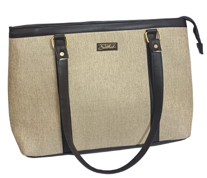 Sathié Jute Handbag for Women | 16 Inch Laptop Tote Bag | Eco-Friendly Office Bag